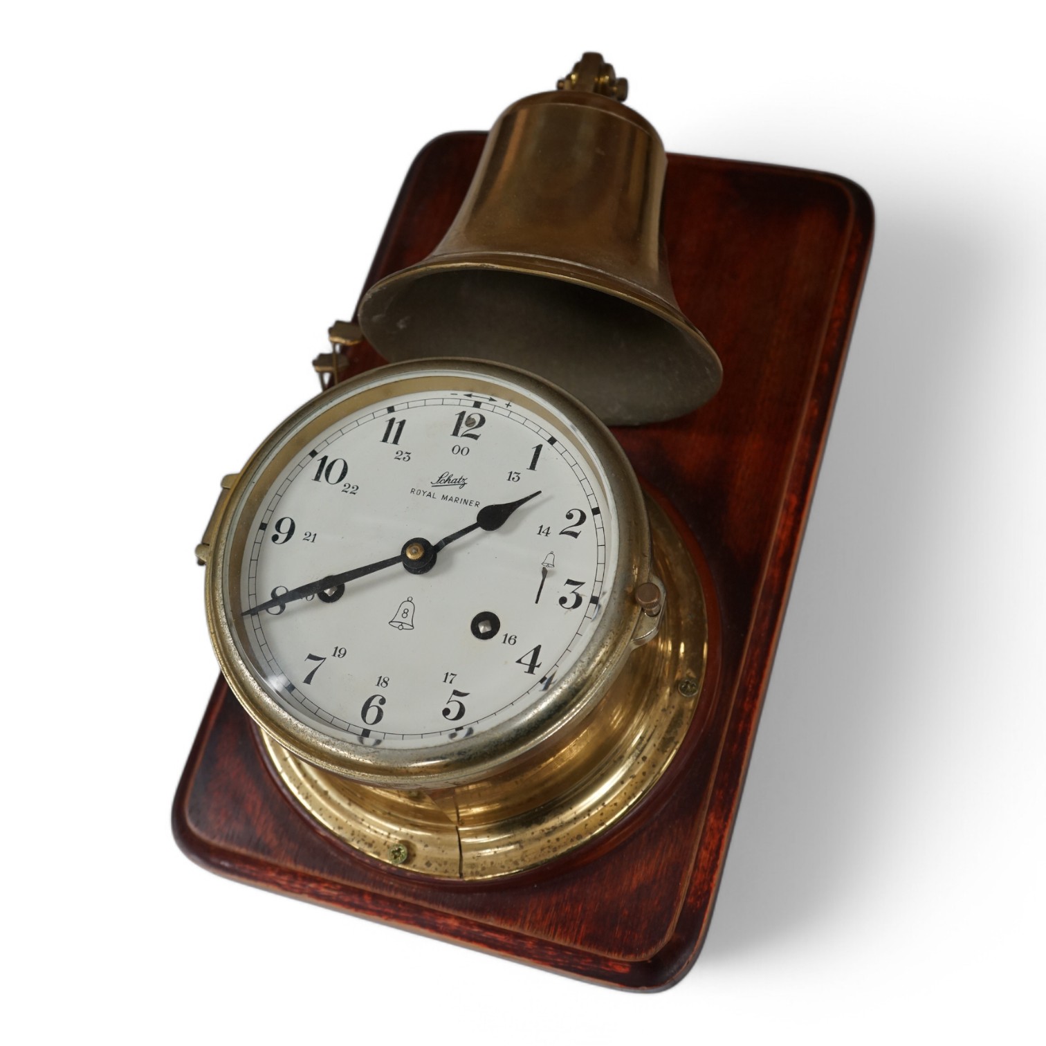 A Shatz 'Royal Mariner' wall clock striking on a bell, 36cm high. Condition - fair, untested